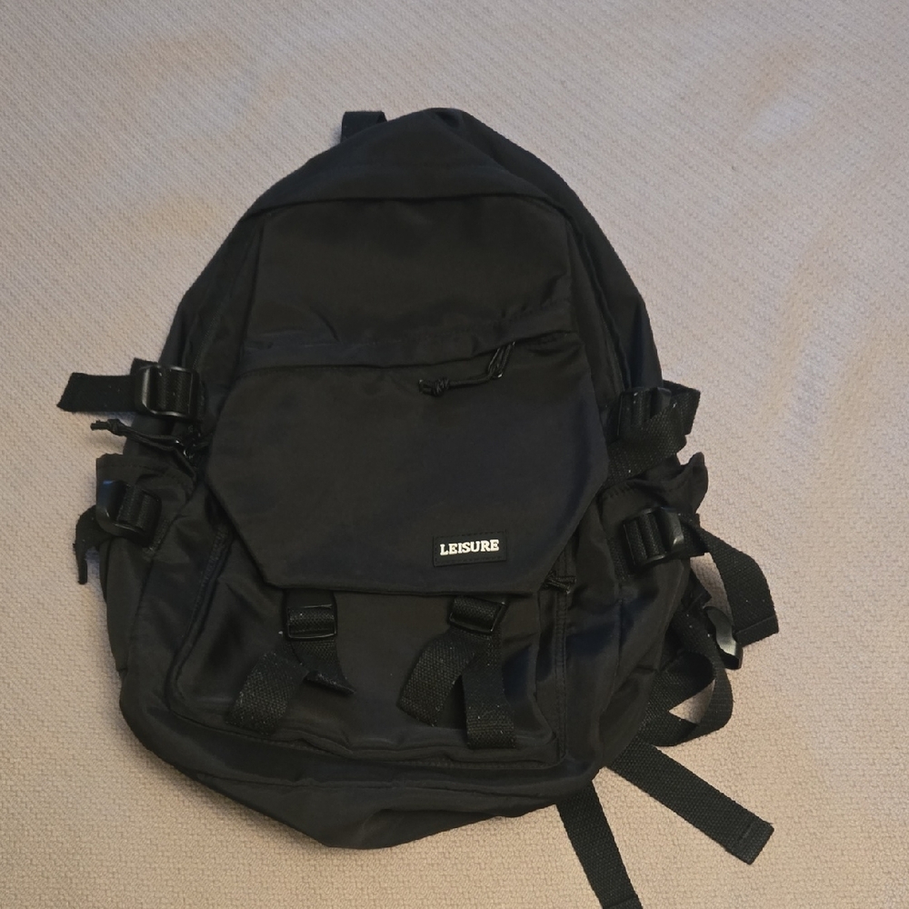 Black Unisex soft shell Backpack for sport, travel, picnic